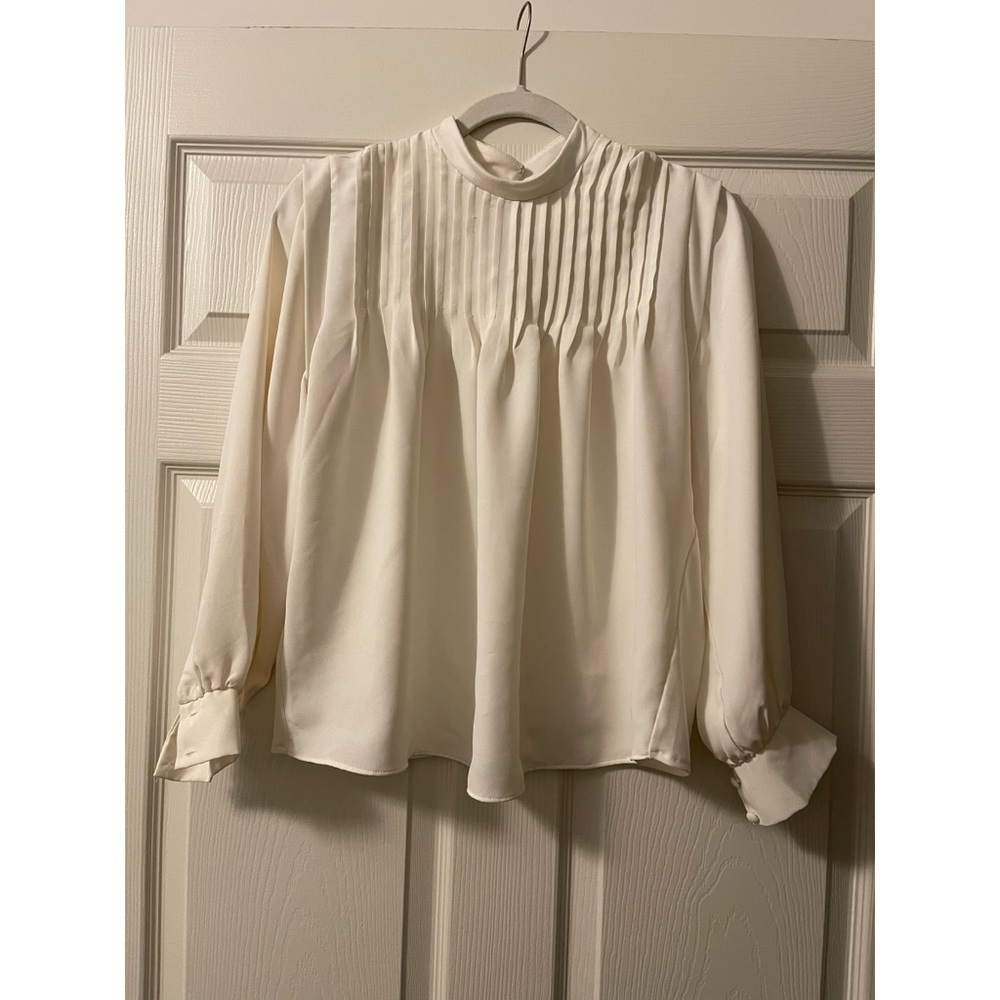 Ann Taylor Pleated Yoke Blouse
